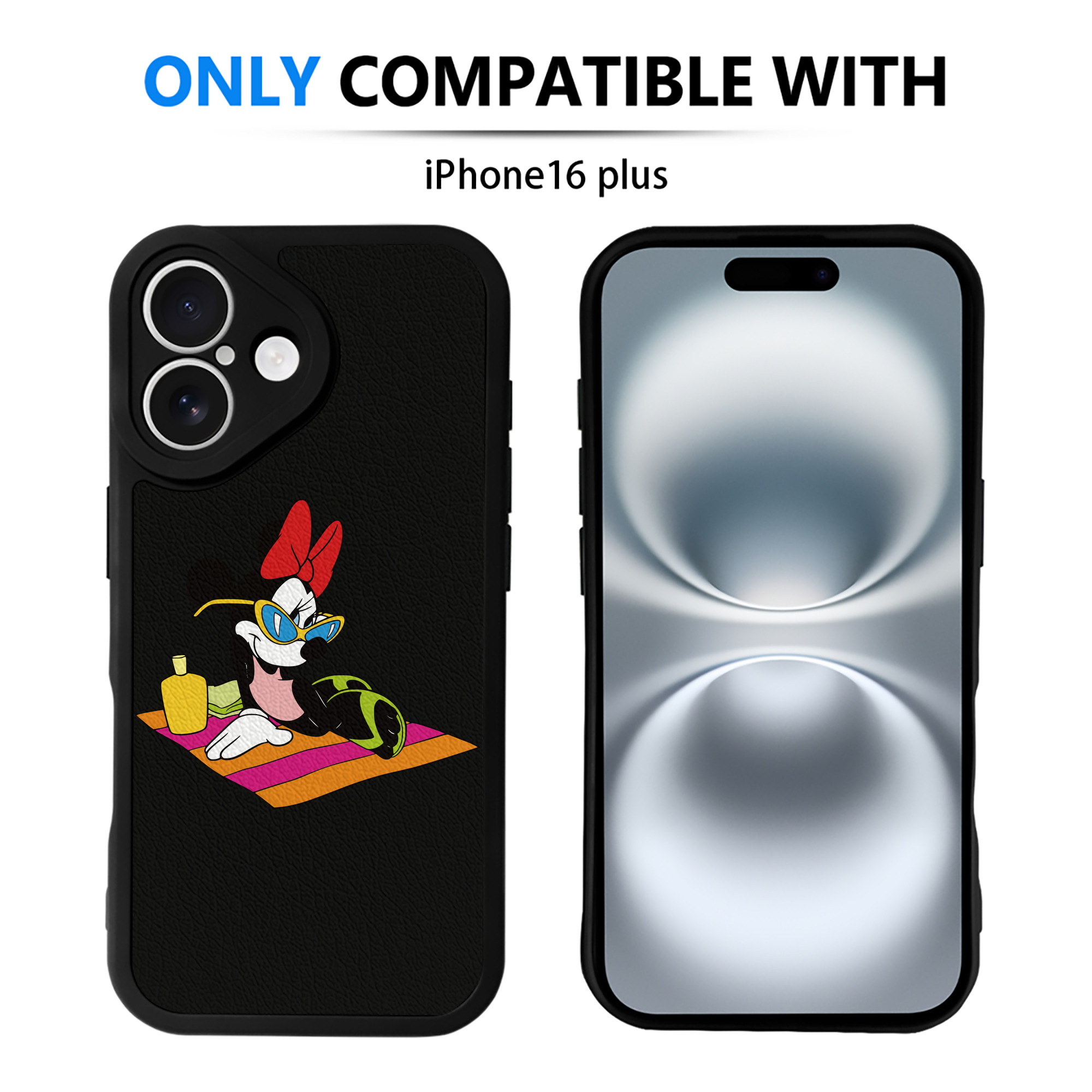 （画像用） ミッキーマウス Mickey Mouse 【iPhone 16シリーズ対応】シリコンスマホケース（レザー調） 材質：シリコン